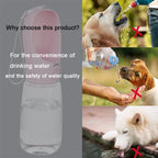 Portable Pet water bottle with attached drinking bowl