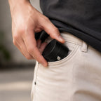 Luminomo Anchor compact magnetic phone mount slipping into pocket for everyday carry