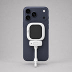 Luminomo LiveView attached to iPhone in studio lighting