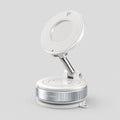 Frost colored Luminomo Orbit magnetic phone mount with adjustable arm and suction base displayed on a clean light gray background.